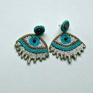Beaded eye earrings